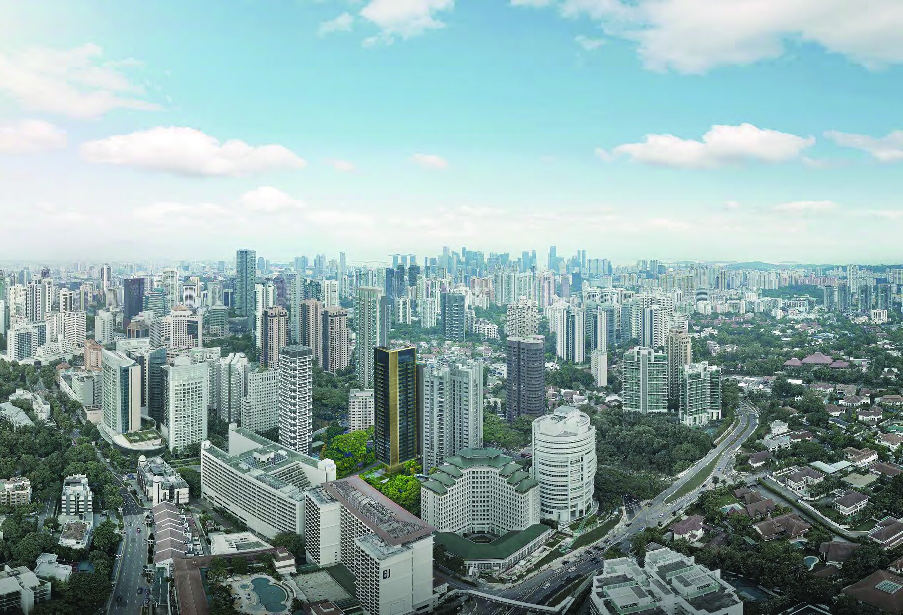 Aerial view of Cuscaden Reserve in the city